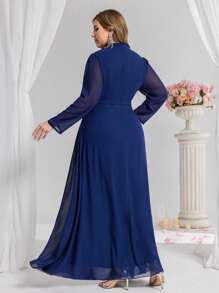 Coutiva 大码高端礼服，优雅亮片派对礼服，奢华舞会礼服，奢华女士晚礼服，大码晚礼服，柔软连衣裙，夏季连衣裙，女士宴会礼服，女士连衣裙，优雅女士正式漂亮女士连衣裙，女士连衣裙生日大码晚礼服，海军蓝连衣裙，适合婚礼宾客 - 藏蓝色 - 查看 2