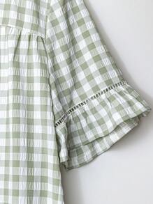 Rusticease Vestido corto a cuadros para mujer, de moda para el verano - Multicolor - Ver 5