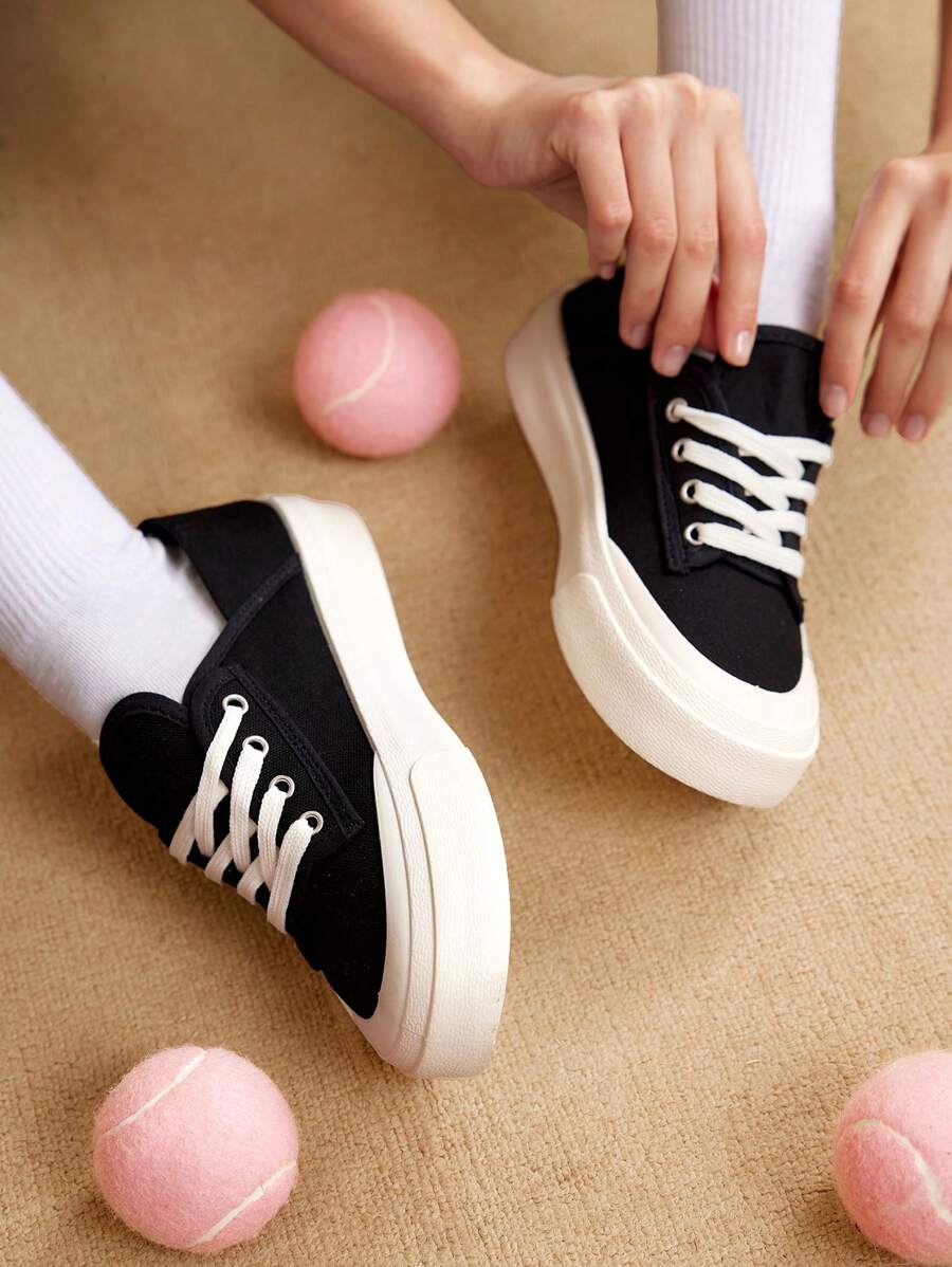 CUCCOO EASI Women's Casual, Comfortable & Simple Canvas Shoes, Versatile & Practical - Black - View 1