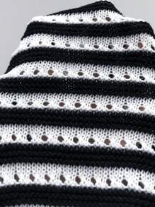 Swim Chiccia Women Spring/Summer Fashion New Striped Tie-Up Versatile Waist Elastic Waist Knit Shorts