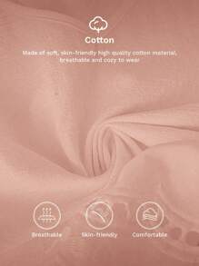 SHEIN LUNE 女士蕾丝拼布水洗棉休闲优雅衬衫 - 粉色 - 查看 8