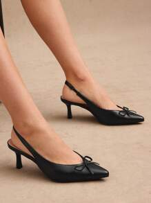 SHUZIA Giày cao gót hở mũi, hở gót, hở mũi, thoải mái cho nữ - màu đen - Xem 3