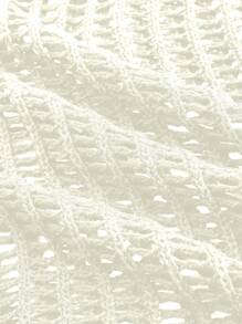 ROMWE Grunge Punk Spring/Summer Y2K Apocalyptic Scoop Neck Knit Sweater, Versatile - Apricot - View 2