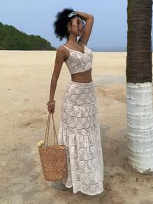 DAZY 女士两件套日常穿搭 Y2K、沙滩装 - 白色 - 查看 4