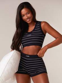 Athîral Blusa de punto a rayas para mujer, de moda para el verano