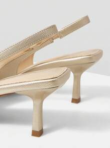 MOTF PREMIUM POINTED TOE SLINGBACKS HIGH HEEL PUMPS FOR CHRISTMAS - Gold - View 8