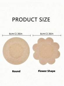 隐形粘性胸贴 - 女士超薄无纺布透气胸贴 - 一次性乳贴，超舒适贴合，易于取下，男童情人节心形女士情人节 - 卡其色 - 查看 8