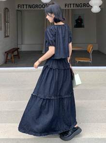 FRIFUL Women Denim Two Pieces Outfits Women Summer Clothing Woman S Summer Clothes Women S Clothes Work Summer Dresses Women Plus Clothing Formal