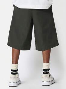 SUMWON Pantalones cortos bermudas de baloncesto con cordón, con bolsillos, cintura elástica, rodilla ancha, longitud hasta la rodilla, de verano, para deporte, entrenamiento, ocio y comodidad