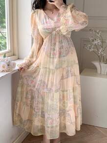 DAZY Retro Elegant Dress For Women, Summer - Pink - View 2