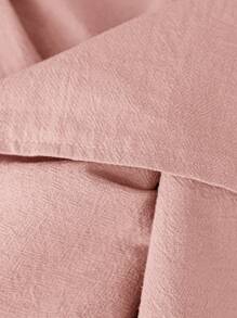 Rusticease Vestido midi casual de mujer de verano con cuello redondo y manga corta en unicolor