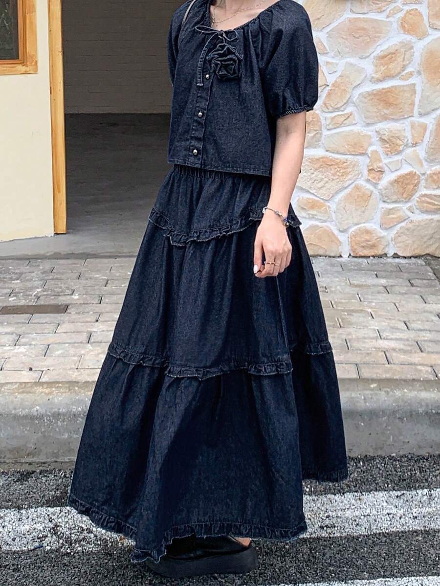 FRIFUL Women Denim Two Pieces Outfits Women Summer Clothing Woman S Summer Clothes Women S Clothes Work Summer Dresses Women Plus Clothing Formal