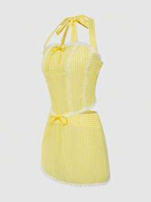 SHEIN Unity Women Two Pieces Outfits For Daily Wear - Yellow - View 7
