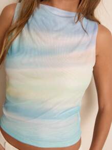 Nöista 女式夏季扎染印花褶饰短款背心 - 彩色 - 查看 5