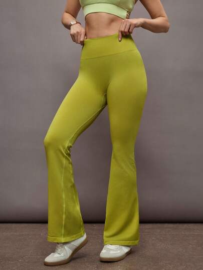Activina 女式高腰纯色喇叭腿休闲健身紧身裤