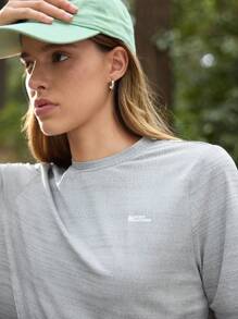 In My Nature 女式简约纯色短袖休闲户外T恤，夏季女式徒步旅行服装 - 灰色 - 查看 8