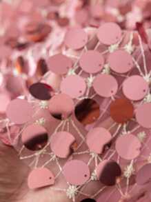 Rometta 加大码无袖露背夏季亮片装饰中长款派对连衣裙，时尚设计 - 粉色 - 查看 7