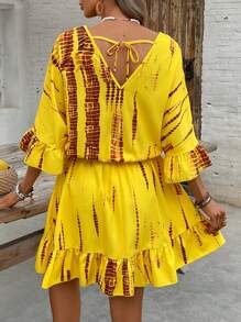 Breezaya Vestido corto de mujer con cuello en V, de moda para el verano