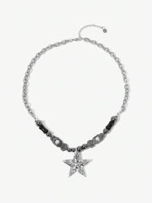 SHEIN ICON Colar Vintage Elegante com Pingente de Estrela