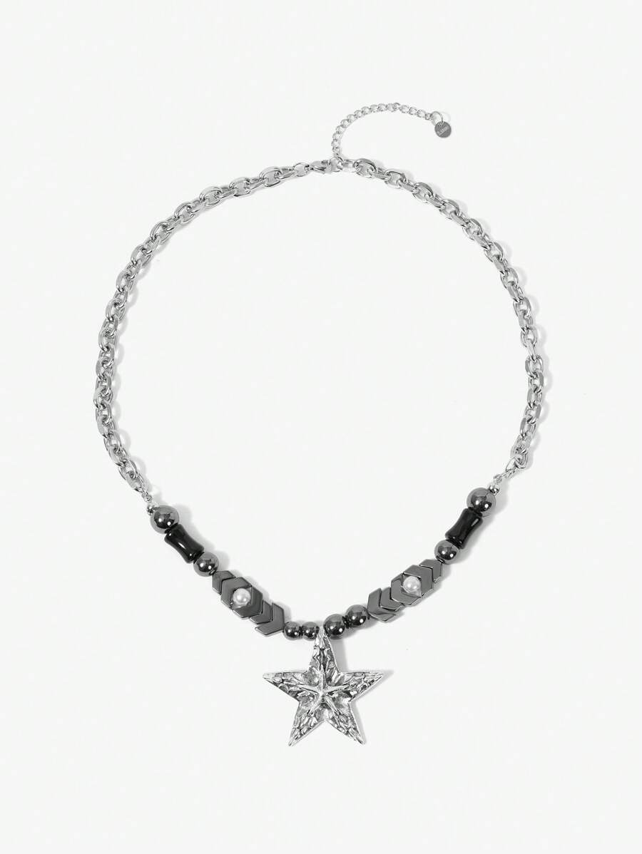 SHEIN ICON Colar Vintage Elegante com Pingente de Estrela