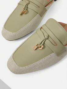 MOTF PREMIUM ROUND TOE BRAID PU LEATHER FLAT SHOES FOR CHRISTMAS - Green - View 6