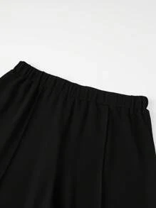 SHEIN CURVE+ 大码夏季休闲撞色拼布印花衬衫和裤子两件套