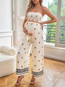 SHEIN Maternity Two Pieces Suits - Multicolor - View 1