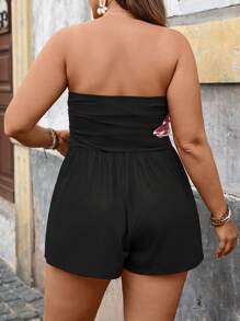 SHEIN VCAY 大码女式花卉印花抹胸连体衣 女式沙滩装 女式图案生日装 女式夏季装 女式度假装 女式毕业装 波西米亚风女装 狂欢装 节日外出装 女式机场装 西部乡村装 女式独立日欧洲夏季装 - 彩色 - 查看 2