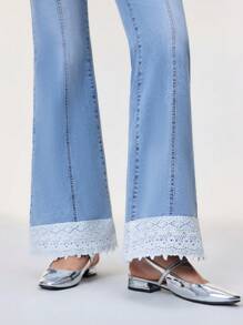 SHEIN BAE Jeans en denim élégant évasé et casual pour sortir pour femmes