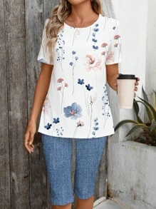 EMERY ROSE 2pcs Women Casual Simple Summer Set Suitable For Going Out