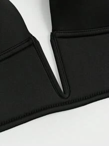 SHEIN 1pc Women's Sexy Deep V-Neck Backless Bustier - Black - View 8