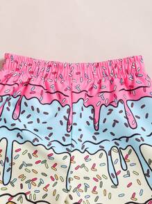 Young Boy's Contrast Color Splice Beach Coverup Set - Multicolor - View 5