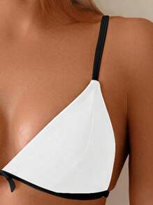 Swim Vcay Bộ đồ bơi bikini tam giác buộc dây phía trước màu trơn dành cho nữ và đồ bơi đi biển, hàng mới về năm 2025 - Nhiều màu - Xem 5