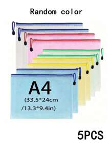 Extra Large Grid Waterproof Zipper Document Bag - A3/A4/B4/A5/B5/B6 Transparent Student And Professional Document Organizer, Ideal For Paper And Exam Storage. - Multicolor - View 5