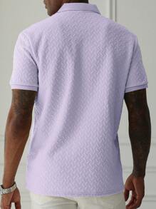 Manfinity Homme Men's Solid Color Short Sleeve Polo Shirt, Fashion For Summer Polo Shirt For Men