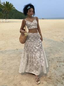 DAZY 女士两件套日常穿搭 Y2K、沙滩装 - 白色 - 查看 6