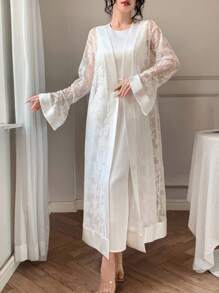 DAZY 两件套：女式全花卉印花长衬衫裙