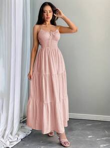 Firerie Damen gelbes Kleid mit geraffter Taille und ausgestelltem Rock, geeignet für Büro/Elegant/Sexy/Urlaub/Strand/Hawaii/Romantik/Date/Valentinstag/Konzert/Hochzeitssaison