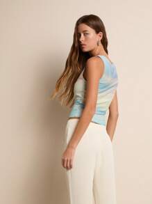Nöista 女式夏季扎染印花褶饰短款背心 - 彩色 - 查看 3