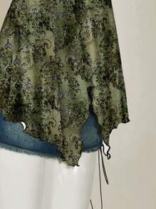 SHEIN ICON 休闲优雅性感绿色佩斯利印花女式背心，适合夏季海滩度假