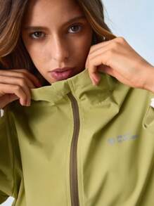 In My Nature 女士户外防水夹克，适合露营、徒步旅行、运动和城市通勤，色块设计 - 黃色 - 查看 6