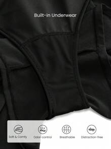 GLOWMODE 4" RefreshRun Shorts VitalSwift Quick-Dry Ultralight Mid-Rise Waist Reflective Running Shorts With Built-In Underwear Zip Pocket Workout Running - Black - View 5