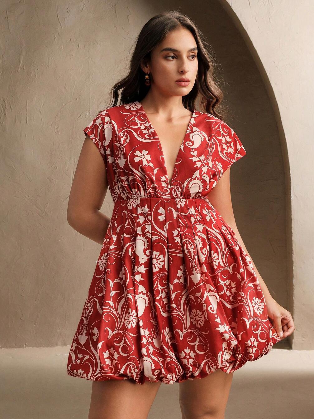 plus size halter mini dress Anewsta Women Elegant Floral Print Dress, Summer｜Motf Criss cross straps