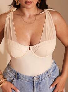 SHEIN BAE Traje de baño/ropa de playa elegante de estilo callejero para mujer de talla grande, verano