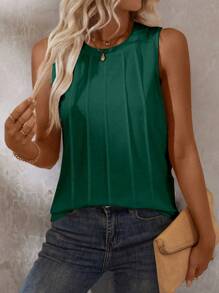 EMERY ROSE Women's Casual Solid Color Tank Top, Summer - Green - View 5