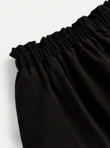 Girlism Teen Girl Black,Ruffle Skirt Boho Long Skirt Break Paperbag Waist Frill Trim Ruffle Hem Skirt
