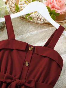 Sparklyn 青少年女孩秋季背心式吊带连衣裙（带腰带）