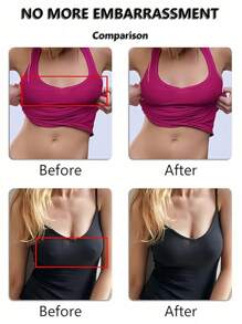 隐形粘性胸贴 - 女士超薄无纺布透气胸贴 - 一次性乳贴，超舒适贴合，易于取下，男童情人节心形女士情人节 - 卡其色 - 查看 7