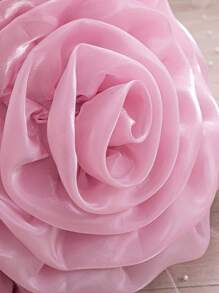 SHEIN Glamorique Kids 女婴3D花卉派对公主裙，可爱适合夏日派对 - 藕粉色 - 查看 5