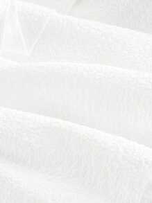 SHEIN MOD 大码女式不对称肩袖短款连衣裙 - 白色 - 查看 4